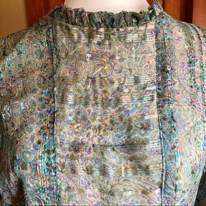 Vintage, midriff blouse, long sleeve. Sm to Med.